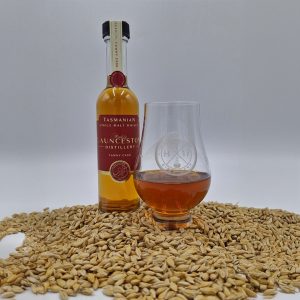 Bottle of whisky and glass